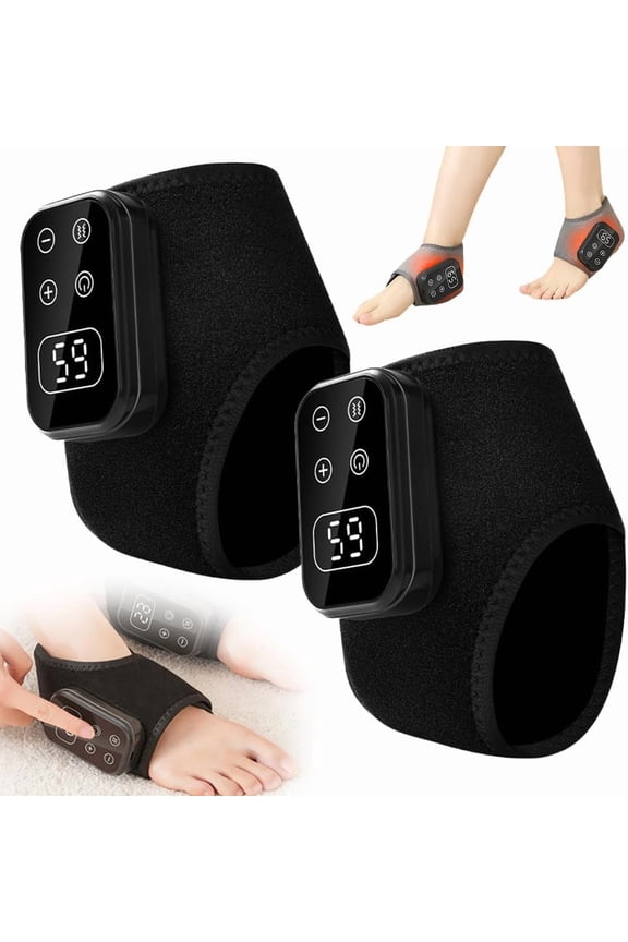 2PC FootRenew Triple Method Massager, Foot Revive Massager, Wireless Triple Technology Foot Massager Ankle, Portable Foot Massagers for Home/Office/Travel, 3-Speed & 5-Temperature