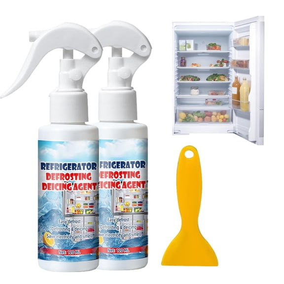 2PC Freezer Defroster Spray for Refrigerator,De-Icer For Car Windshield Defroster,Window Snow Deicing Spray,Melting Spray,Deicer For Car Windshield,Winter Car Essentials,120ml