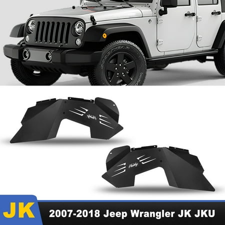 2PC Front Inner Fender Flares For 2007-2018 Jeep Wrangler JK JKU Bolt-on Style