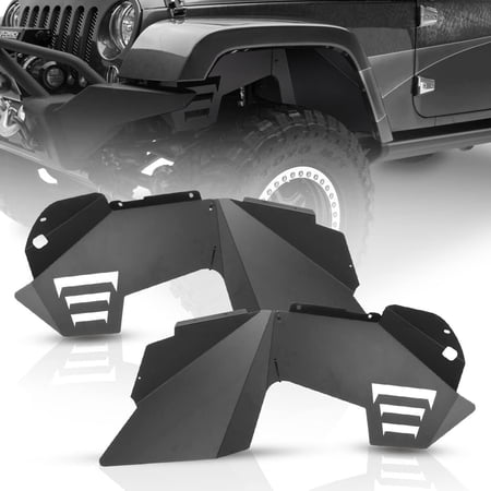 2PC Front Inner Fender Liners Powder Coated For 2007-2018 Jeep Wrangler JK JKU