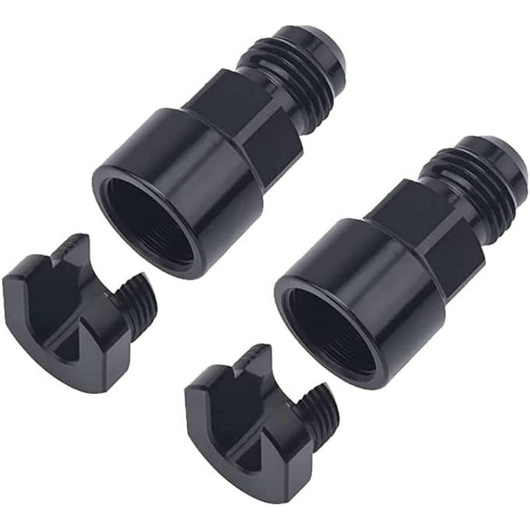 2PC Fuel Rail EFI Fitting 6AN Male to 3/8 SAE Quick Connect/Disconnect  Female Push On EFI Pushlock Fuel Rail Line Hose Fitting Adapter  (AN6-3/8,Black) 