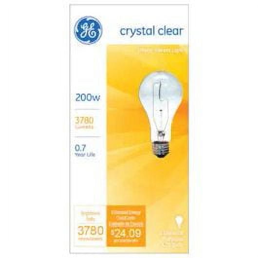 2PC GE Lighting 16069 200 Watt General Purpose Light Bulb A21 Crystal Clear