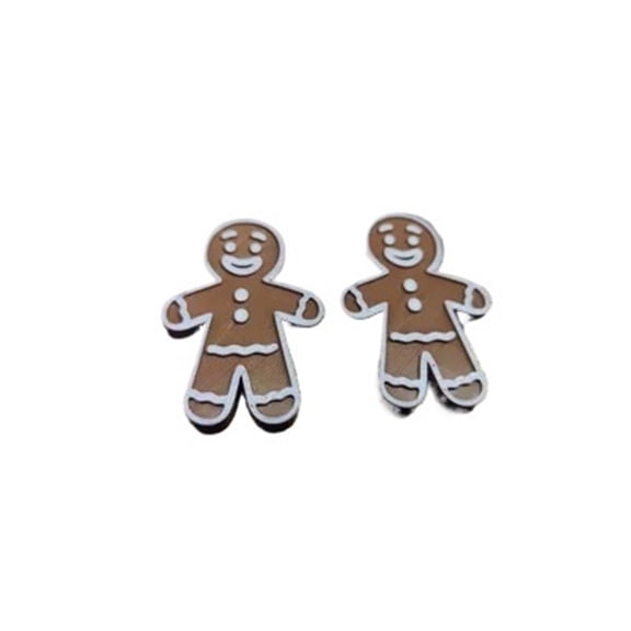 2PC Gingerbread Man Christmas Refrigerator Magnet 3D Printing