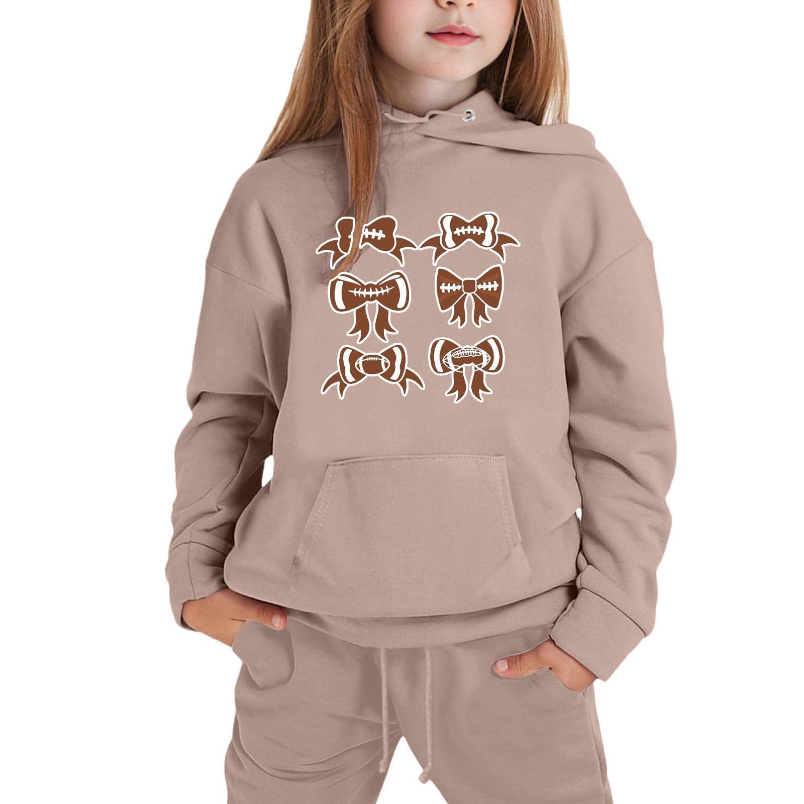 Girls Hooded Top Pants Set