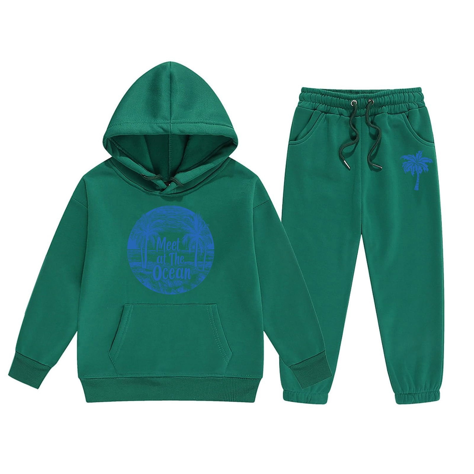 Spring and Autumn Girls Letters Pattern Long Sleeves Pullover and Cartoon Pants Clothing Set