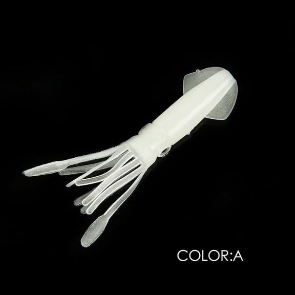 2PC Glow-in-the-Dark Squid Fishing Lure - Lifelike Artificial Octopus Soft Bait for Saltwater and Freshwater Fishing