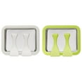 thumbnail image 1 of 2PC Green & White Ice Plate Ice Rolls Maker Set, Double Grid Instant Ice Cream Maker, Cold Plate Rolled Ice Cream Machine with Spatulas, DIY Frozen Yogurt & Sweet Spot Ice Pan, 1 of 6