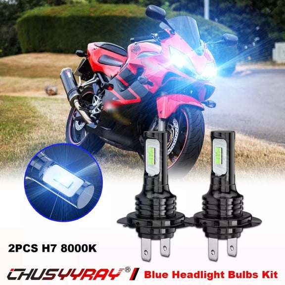 2PC H7 LED Motorcycle Headlight Bulb Kit 8000K Blue For Honda CBR600RR 2003-2016
