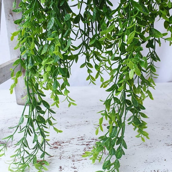2PC Hanging Garland Flower Trailing Bracket, 80cm Artificial Hanging Vines Plants, Plastic Fake Trailing Weeping Ivy Decor for Indoor Outdoor, Durable Greenery Garland with Realistic Leaves, No Basket