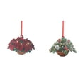 2PC Hangs, Prelit Artificial Christmas Hanging Basket Pendant