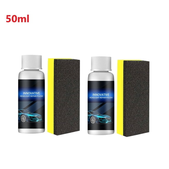 2PC Headlight Restoration Kit – Car Headlights Cleaner & Restorer for Cloudy, Yellowed Headlights - Car Headlight Restoration Kit with UV Protection for Long-Lasting Clarity & Shine - No Tools Needed