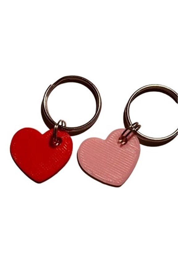2PC Heart Keychain 3D Printing Gift