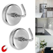 2PC Heavy Duty 1.5 Magnetic Hooks Set 8lb Capacity Kitchen Garage Universal Use