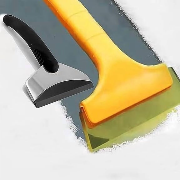 2PC-Heavy-Duty Car Ice Scraper Ergonomic Handle, ABS Scraper Head, and Aluminum Alloy Shaft; Safely and Efficiently Clears Ice and Snow from Windshields
