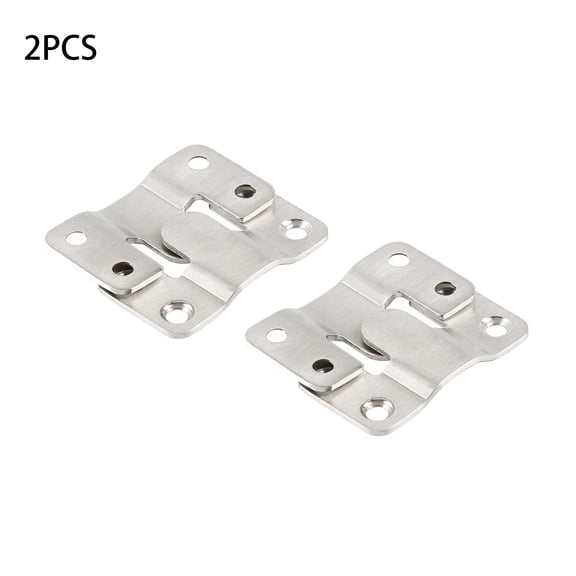 2PC Heavy Duty Picture Hanger Wall Mount Bracket Stainless Steel Z Clip Hook For Framed Artwork Mirror Headboard Large Photo Display Hardware 2 Pack