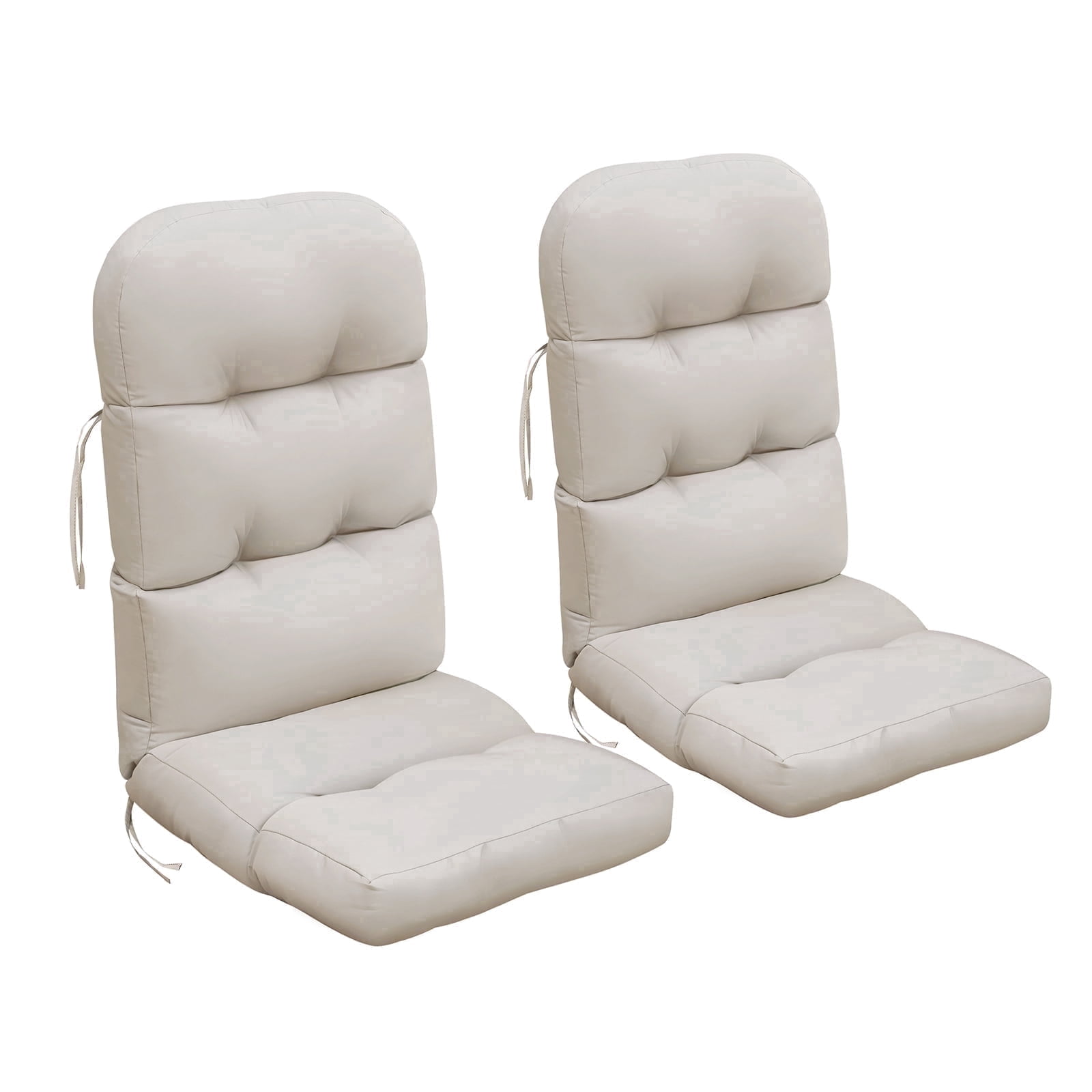 Umi Patio Adirondack Chair Cushion, 46.5" Length, with straps, rocking chair cushion, suitable for indoor/outdoor use, sun-proof, waterproof and fade-resistant (Khaki, 2-pack).