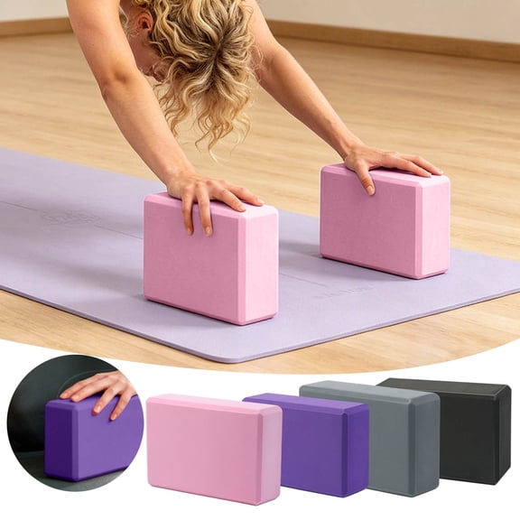2PC High Density Yoga Block, Non- Foam Yoga Brick for Support, Lightweight Exercise Block for Yoga, Pilates, Stretching, and Balance Training, Durable Workout Accessory for Home and Gym