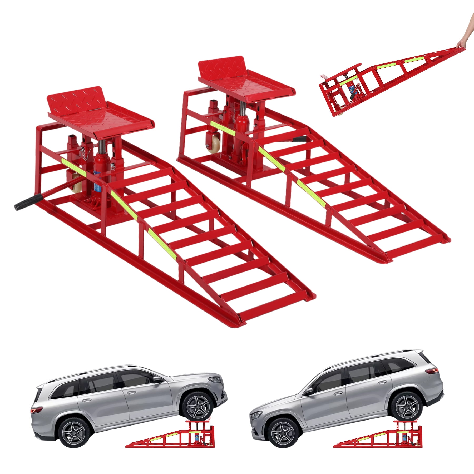 Lift Ramp Ss Studyset 2PC Heavy-Duty 5T/11,050 lbs Hydraulic Car Lift Ramps with ...