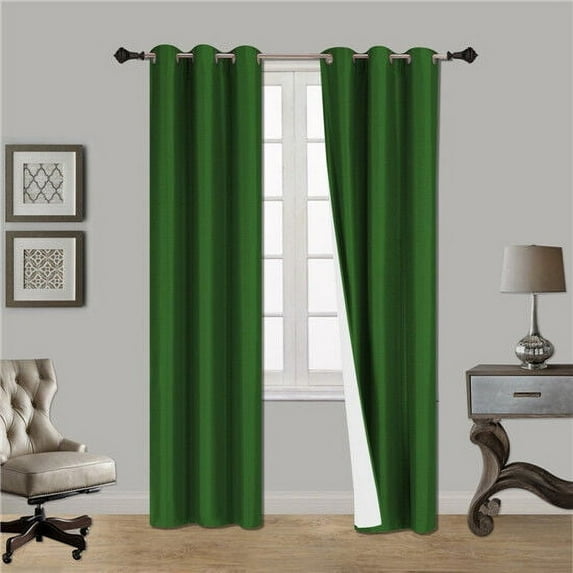 2PC Insulated Lined 100% Heavy Thick Blackout Grommet Window Curtain Panels