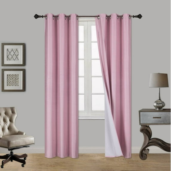 2PC Insulated Lined 100% Heavy Thick Blackout Grommet Window Curtain Panels