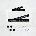thumbnail image 1 of 2PC Jesus Loves You License Plate Prame Aluminum Rust-Proof Auto Parts License Plate Decorative Screws Fit Standard 2 Holes  U.S. License Plate, 2.2x 6.3 Inch, 1 of 7