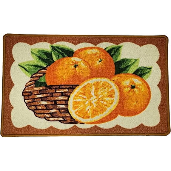 2PC KITCHEN RUG BASKET OF ORANGE