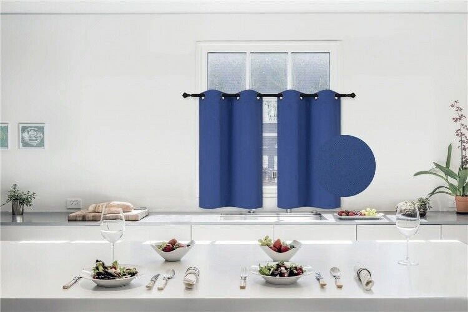 2PC Kitchen Grommet Thermal Blackout Window Tier Short Curtain Panel 30"x36" K30
