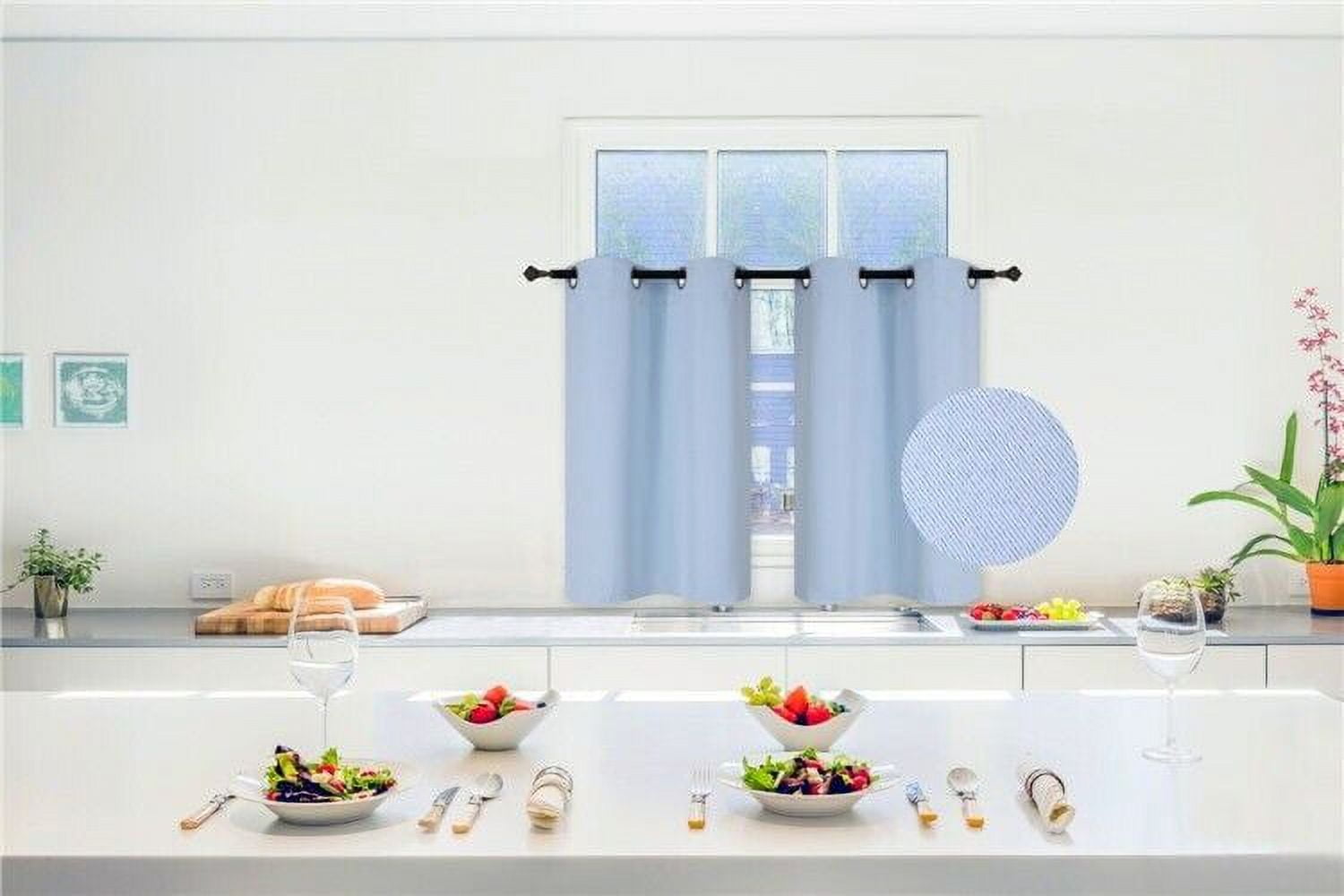 2PC Kitchen Grommet Thermal Blackout Window Tier Short Curtain Panel 30"x36" K30