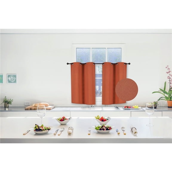 2PC Kitchen Grommet Thermal Blackout Window Tier Short Curtain Panel 30"x36" K30
