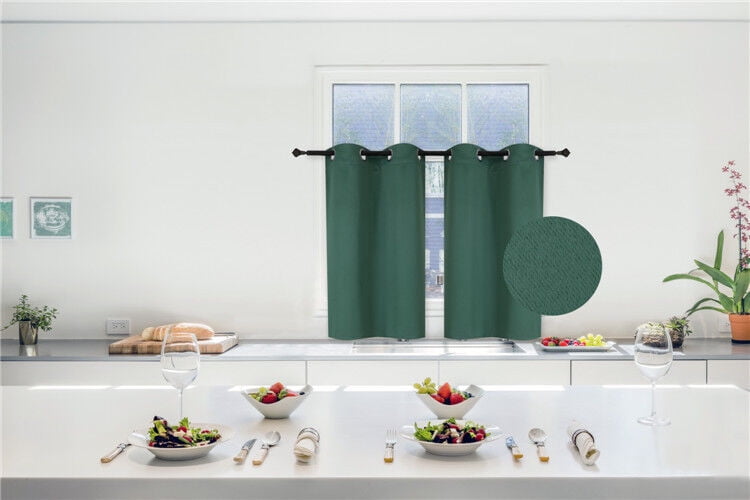 2PC Kitchen Grommet Thermal Blackout Window Tier Short Curtain Panel 30"x36" K30