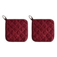thumbnail image 1 of 2PC Kitchen Pot Holders Set Heat Resistant Pure Cotton Potholders Kit Trivets Large Coasters Hot Pads Pot Holders for Everyday Cooking and Baking by 7.1 x 7.1 Inch(Wine), 1 of 3