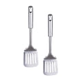 thumbnail image 1 of Kingfansion Slotted Turner Set of 2, Kitchen Cooking Steak Spatula, Meat Spatula for Cooking Grill Pan and High Temperature Fryer, 12.6"x3.14", Stainless Steel, 1 of 7