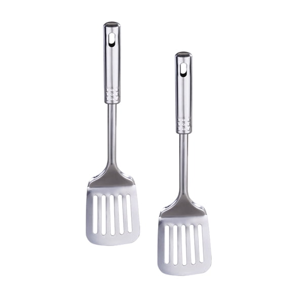 Kingfansion Slotted Turner Set under $10 Kitchen Cooking Spatula Stainless 12.59x3.14inch, 2PC, Steel Cooking Utensil for Cooking Grill Pan Meat Spatula