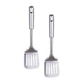 thumbnail image 1 of Kingfansion Slotted Turner Set of 2, Kitchen Cooking Steak Spatula, Meat Spatula for Cooking Grill Pan and High Temperature Fryer, 12.6"x3.14", Stainless Steel, 1 of 5