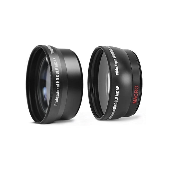 2PC LENS KIT PRO HD WIDE ANGLE & TELEPHOTO LENS for SONY SLT-A37K SLT-A37 (55mm Compatible)