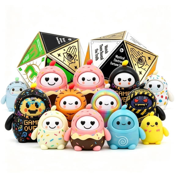2PC LamaTama Mystical Pocket Oracle Can Answers your yes-or-no Questions Mini Figurine Surprise Mystery Box Desktop Decor Toy Halloween Birthday Collection & Gift for Him Her A&B