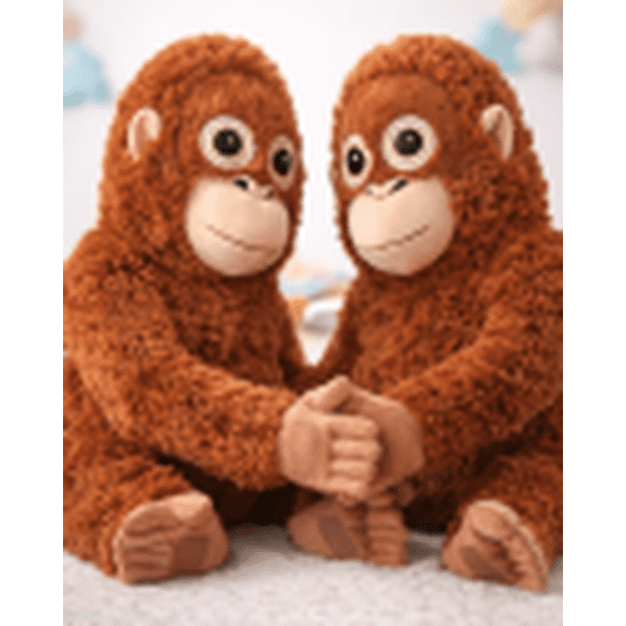 2PC Large Orangutan Plush My Heart Goes To You Punch Monkey Stuffed Plush Super Soft Popular Cartoon Character Stuffed Toy Perfect Valentine's Day Gifts