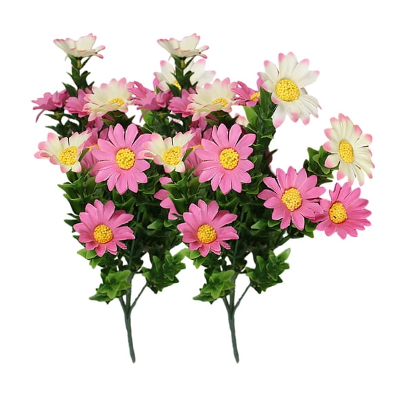 2PC Latex Flowers Bouquet - Realistic Gerbera Daisies for Wedding, Home & Garden Decor, Summer Floral Arrangements for Outdoor Hanging Planters & Table Centerpieces