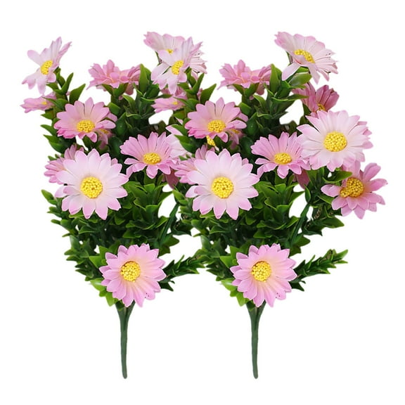 2PC Latex Flowers Bouquet - Realistic Gerbera Daisies for Wedding, Home & Garden Decor, Summer Floral Arrangements for Outdoor Hanging Planters & Table Centerpieces