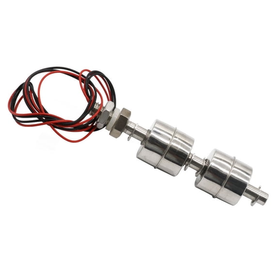 2PC Liquid Water Level Sensor Stainless Steel Double Ball Float Switch Tank Pool