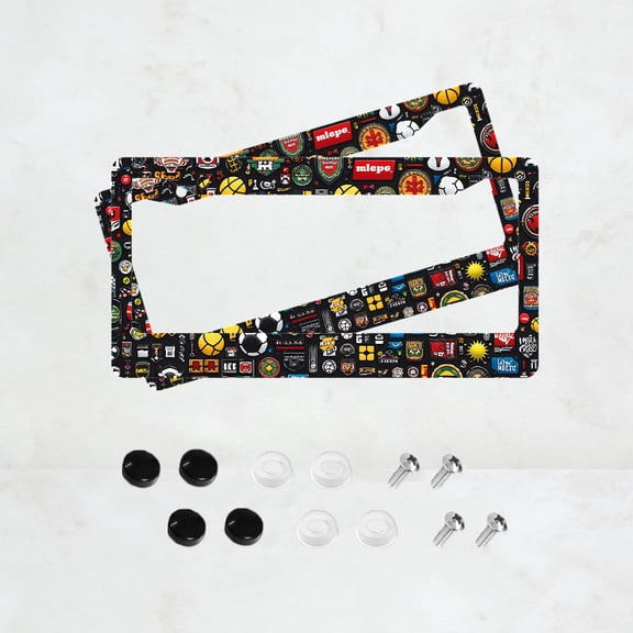 2PC Logo License Plate Prame Aluminum Auto Parts License Plate Decorative Screws Fit Standard 2 Holes  U.S. License Plate, 2.2x 6.3 Inch