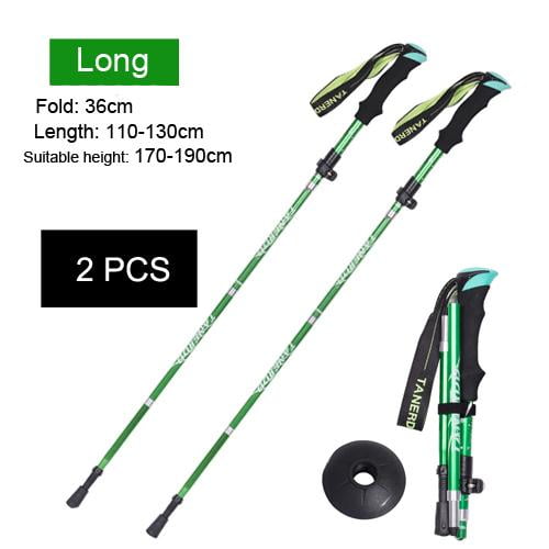 2PC/Lot 5-Section Outdoor Fold Trekking Poles Portable Hiking Walking Stick For Nordic Elderly Telescopic Club Easy Put Into Bag