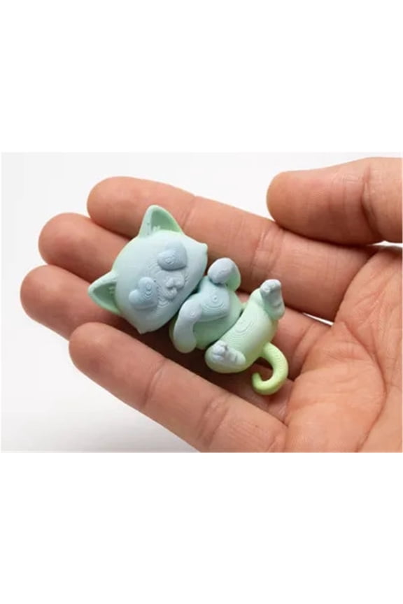 2PC Love Kitten - movable joints & keychain 3D printing