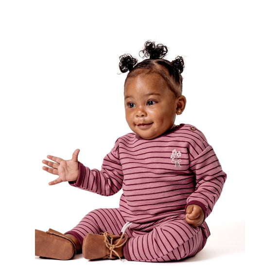 Modern Moments by Gerber Baby Girl Top and Harem Pant Outfit Set, 0/3 Months - 24 Months