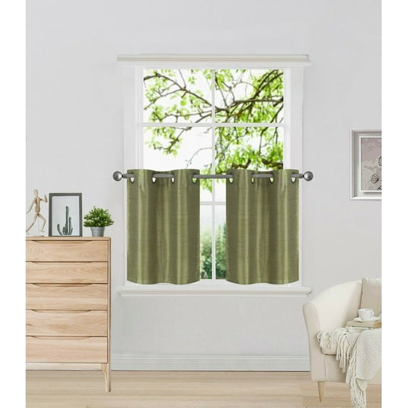 2PC MODERN BATHROOM WINDOW CURTAIN GROMMET PANEL SEMISHEER 30" X 24"(each) N29