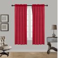 thumbnail image 1 of 2PC MR2 RED SOLID SILK SEMI SHEER ROD POCKET WINDOW CURTAIN PANEL LIGHT FILTERING 55" W X 63" L EACH PC, 1 of 1