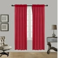 thumbnail image 1 of 2PC MR2 RED SOLID SILK SEMI SHEER ROD POCKET WINDOW CURTAIN PANEL LIGHT FILTERING 55" W X 95" L EACH PC, 1 of 1
