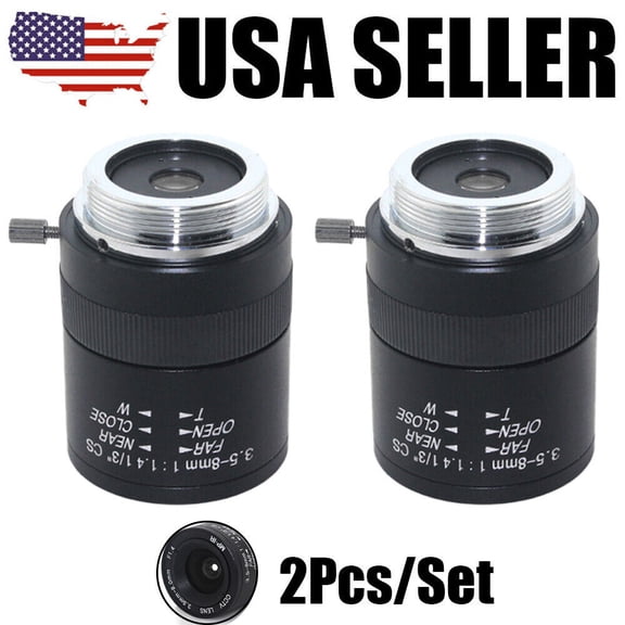 2PC Manual IRIS 3.5-8mm C Mount Lens for Camera Industrial