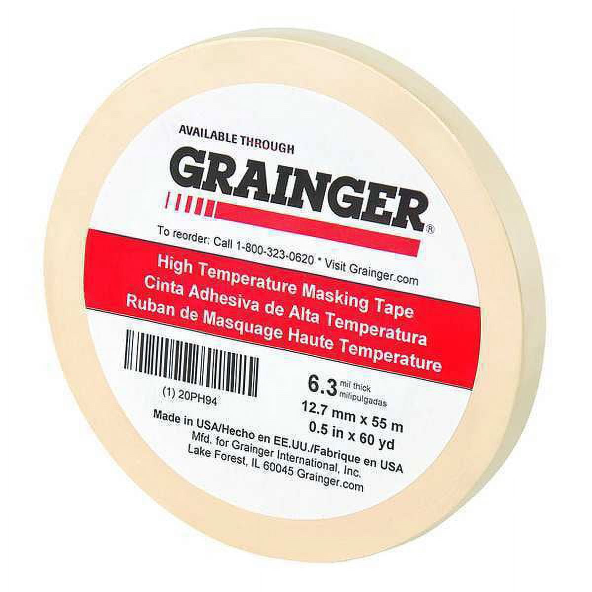 2PC Masking Tape, Natural, 1/2In x 60 yd.