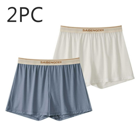 2PC Men's Underwear Boxer Briefs Under $10 Free Shipping Loose Breathable Sports Home Four-Corner Pants Flat-Corner Underwear Boxers
